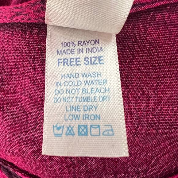 INDIA BOUTIQUE Boho Crinkle Cotton Embroidered Button Front Tunic Bell Sleeves - Picture 6 of 6